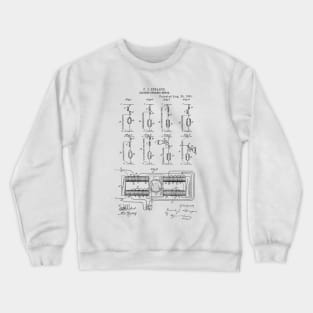 Electric Dynamic Motor Vintage Patent Hand Drawing Crewneck Sweatshirt